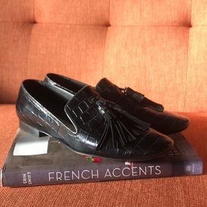 Zara black tassel loafers 38
